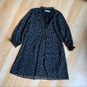 Zara Lined Floral Long Sleeved Dress